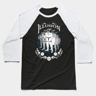 Illusion - D&D Magic School Series: White Text Baseball T-Shirt